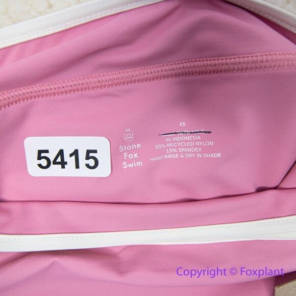 NEW Stone Fox Swim Juniper high waisted bikini bottoms, pink, size XS - Picture 8 of 8